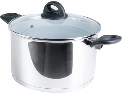 Attēls no Cerafit Steel pot 24cm (stainless steel/grey, with design glass lid)