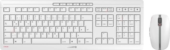 Picture of Cherry Stream Desktop Recharge keyboard Mouse included Universal RF Wireless QWERTY UK English Grey