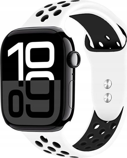 Изображение Crong Crong Duo Sport - Pasek do Apple Watch 44/45/46/49 mm (biay/czarny)