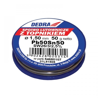 Изображение Dedra Lut z topnikiem Pb50Sn50 1,5mm 50g - 31L51505