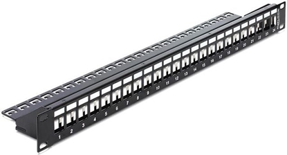 Attēls no Delock 19″ Keystone Patch Panel 24 Port black