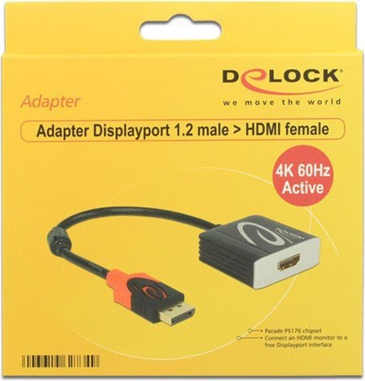 Picture of Delock Adapter DisplayPort 1.2 male > HDMI female 4K 60 Hz Active
