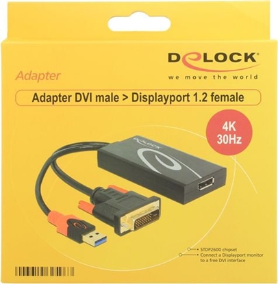 Picture of Delock Adapter DVI male > DisplayPort 1.2 female black