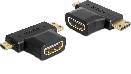 Picture of Delock Adapter HDMI-A female > HDMI-C + HDMI-D male