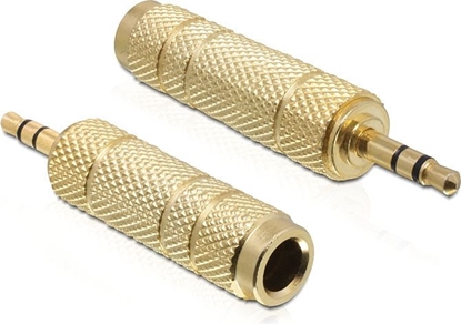 Picture of Delock Adapter Stereo plug 3.5 mm 3 pin > Stereo jack 6.35 mm 3 pin metal
