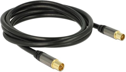 Picture of Delock Antenna Cable IEC Plug > IEC Jack RG-6/U 2 m black