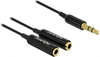 Picture of Delock Cable audio splitter stereo jack male 3.5 mm 3 pin > 2 x stereo jack female 3.5 mm 3 pin 25 cm
