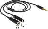 Изображение Delock Cable audio splitter stereo jack male 3.5 mm 4 pin > 2 x stereo jack female 3.5 mm 4 pin 25 cm