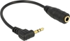 Picture of Delock Cable Audio Stereo 2.5 mm male angled > 3.5 mm female 3 pin 14 cm
