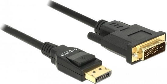Picture of Delock Cable DisplayPort 1.2 male > DVI 24+1 male passive 4K 30 Hz 2 m black