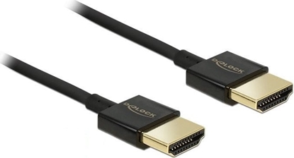 Picture of Delock Cable High Speed HDMI with Ethernet - HDMI-A male > HDMI-A male 3D 4K 0.25 m Slim High Quality