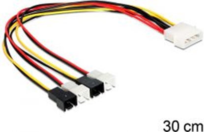 Attēls no Delock Cable power Molex 4 pin male  4 x 2 pin fan