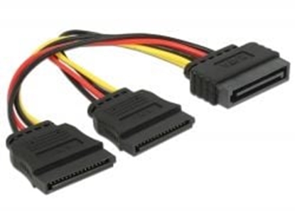 Picture of Delock Cable Power SATA 15 pin > 2 x SATA HDD – straight