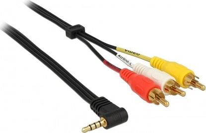 Attēls no Kabelis Stereo jack 3.5mm 4pin M 90  > 3 x RCA M