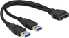 Picture of Delock Cable USB 3.0 Pin header male > 2 x USB 3.0 Type-A male 25 cm