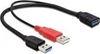 Picture of Delock Cable USB 3.0 type A male + USB type A male > USB 3.0 type A female