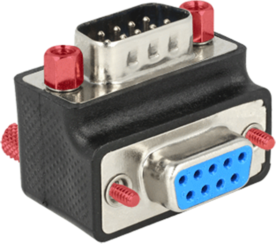 Picture of Delock D-Sub 9 pin male > female 90° angled Nut and Screw changeable