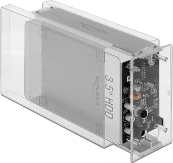 Изображение Delock External Dual Enclosure for 2 x 3.5″ SATA HDD with USB Type-C™ female transparent - tool free