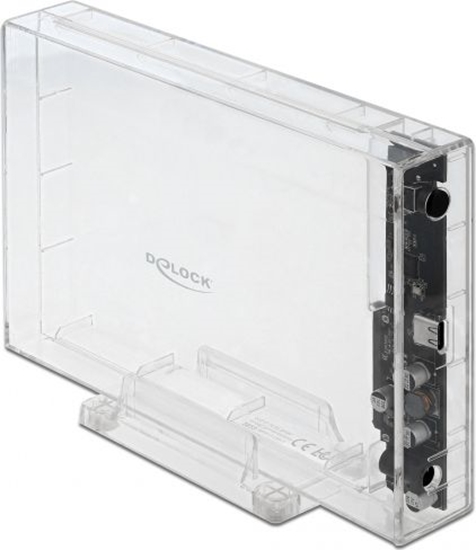 Изображение Delock External Enclosure for 3.5″ SATA HDD with USB Type-C™ female transparent - tool free