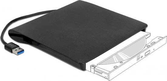 Picture of Delock External Enclosure for 5.25″ Ultra Slim SATA Drives 9.5 mm to USB Type-A male