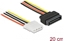 Picture of Delock Power Cable SATA 15 pin male > 4 pin female 20 cm