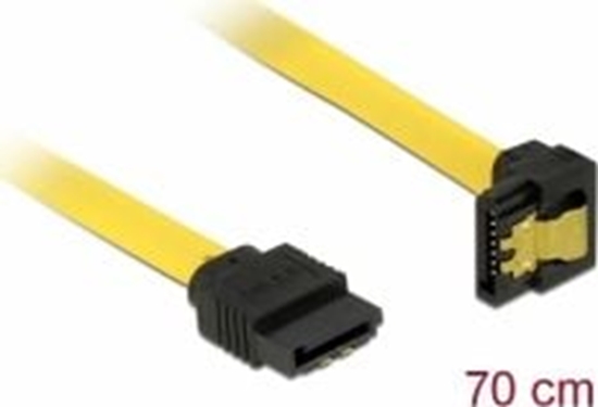 Изображение Delock SATA 6 Gb/s Cable straight to downwards angled 70 cm yellow