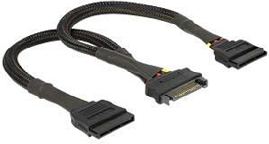 Изображение Delock SATA Power Cable 15 pin female > 2 x SATA 15 pin male 25 cm