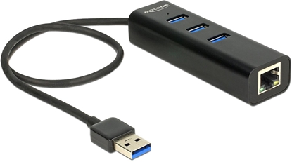 Picture of Delock USB 3.0 Hub 3 Port + 1 Port Gigabit LAN 10/100/1000 Mbps