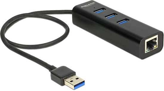 Picture of Delock USB 3.0 Hub 3 Port + 1 Port Gigabit LAN 10/100/1000 Mbps
