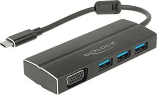 Picture of Delock USB 3.1 Gen 1 Adapter USB Type-C™ to 3 x USB 3.0 Type-A Hub + 1 x VGA (DP Alt Mode)
