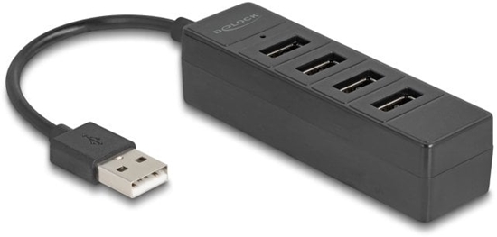 Picture of Delock USB Hub 4 port USB 2.0 with 4 x USB Type-A female black