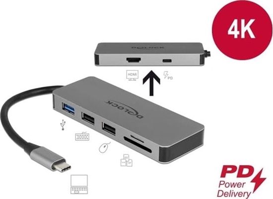 Picture of Delock USB Type-C™ Docking Station for Mobile Devices 4K - HDMI / Hub / SD / PD 2.0