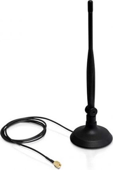 Picture of Delock WLAN 802.11 b/g/n Antenna RP-SMA 4 dBi Omnidirectional Flexible Joint With Magnetic Stand