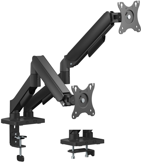 Picture of Deltaco Stojak na dwa monitory biurkowy, mechaniczny sprynowy, 17-32"; max 18 kg / ARM-1300-B / 1903416