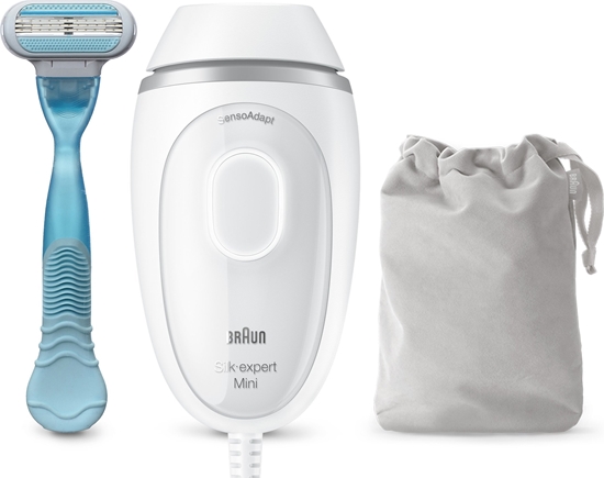 Picture of Depilator Braun Braun Silk-expert Mini PL1124, hair remover (white/silver, incl. bag + Venus Smooth)