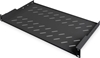 Изображение Digitus | Fixed Shelf for Racks | DN-19 TRAY-1-SW | Black | The shelves for fixed mounting can be installed easy on the two front 483 mm (19“) profile rails of your 483 mm (19“) network- or server cabinet. Due to their stable, perforated steel sheet with 