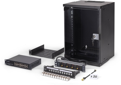 Attēls no DIGITUS Netzwerk-Set 254 mm (10") - 9HE, 315x300 mm (BxT) sw