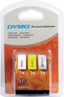 Picture of Dymo Letratag Variety Pack Paper, plastic, metallic
