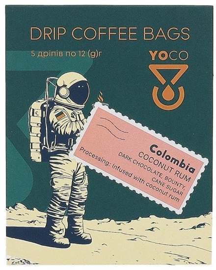 Picture of Drip Bag Coffee YoCo Coffee Colombia Coconut Rum 5x12g