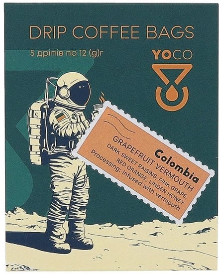 Picture of Drip Bag Coffee YoCo Coffee Colombia Grapefruit Vermouth 5x12g