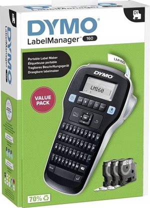 Picture of Drukarka etykiet Dymo DYMO LabelManager 160 Starter Set m. 3 D1-Bänder 12mm Qwertz
