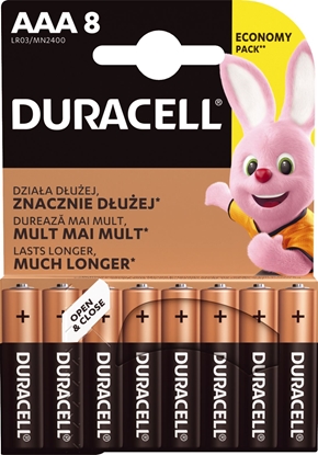 Attēls no Duracell Bateria Basic AAA / R03 8 szt.