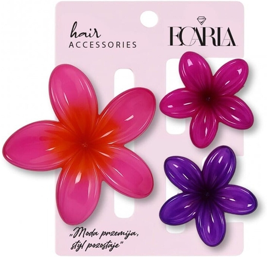 Picture of eCarla Zestaw spinek do wosów klamer 3w1 Kwiat ombre XL + 2 szt. mini spinek SP430 1 op. - 3 szt.