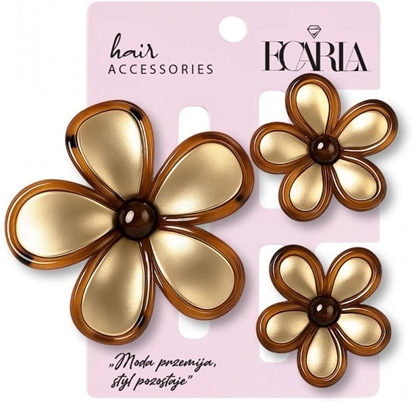 Изображение Ecarla Zestaw spinek do wosów klamer 3w1 kwiat omre xl + 2 szt. mini spinek sp433 1 op.-3 szt.