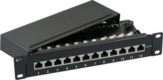 Изображение EFB Mini Patchpanel 12xRJ45 Cat.6A,1HE 10" do montau na cianie szary