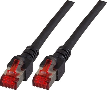 Attēls no EFB EFB RJ45 Patchkabel S/FTP Cat.6 LSZH 0.15m SCHWARZ reines Kupfer Laengenaufdruck auf Knickschutztuelle patentiert