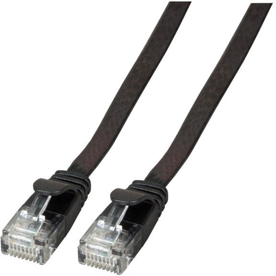 Изображение EFB RJ45 flat Patch Cable U/UTP, Cat.6A, PVC, 0,25m, black (K8107SW.0,25)