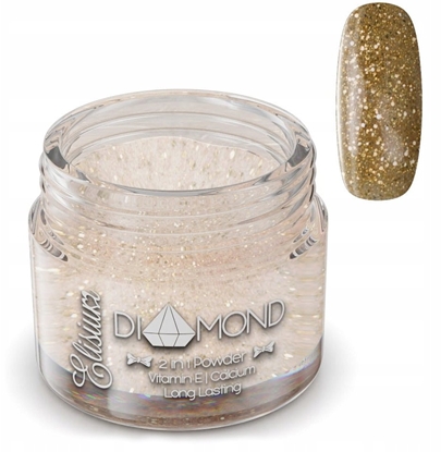Изображение Elisium Diamond 2in1 Powder proszek do manicure tytanowego D09 Glowing Gold 23g