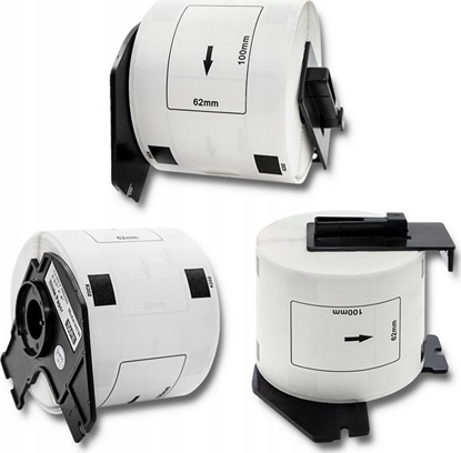 Picture of Etykieta BROTHER DK-11202 62mm x 100mm 300 sztuk na rolce, czarny na biaym zam