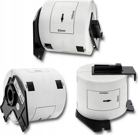 Picture of Etykieta BROTHER DK-11202 62mm x 100mm 300 sztuk na rolce, czarny na biaym zam